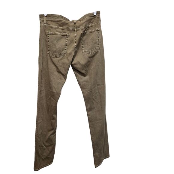 AG Adriano Goldschmied 32x33 Tan Stretch Cotton Straight Leg Pants - Picture 2 of 9
